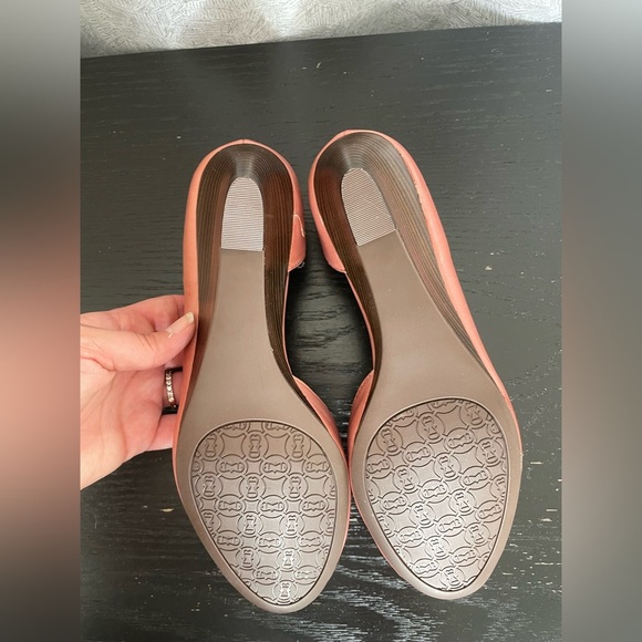 Etienne Aigner Coral Peep Toe Wedge Heels with Floral Accent | 8 - Picture 8 of 12